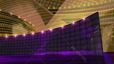 Disco virtual set stage gold