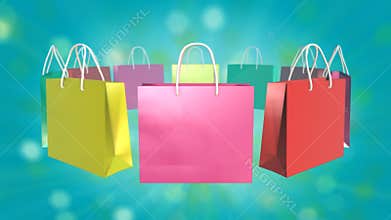 Colorful Shopping Bag on twinkle background