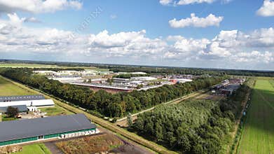 AZC Ter Apel, asylum seekers centre, reception and registration facility, aerial of the architectural compound.