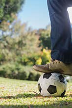 Child waiting for the football