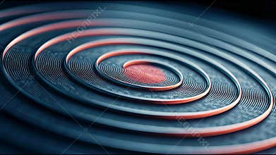 Visualization of wave patterns created by a dart hitting the surface in a tranquil setting