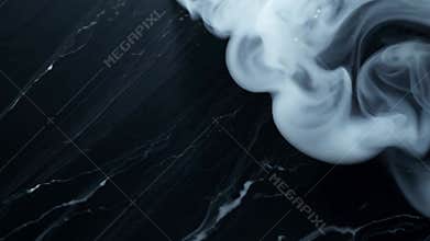 Black Marble Surface With White Veins in Natural Light - Stone Texture