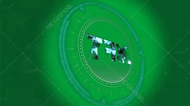 Animation of nft rotating in processing circle over clear background
