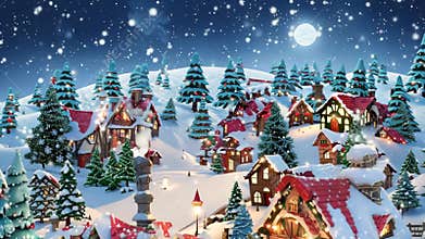 Falling Snow and Cozy Christmas Lights