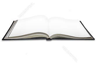 Open blank book pages