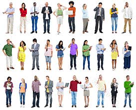 Large Group of Diverse People Using Digital Devices