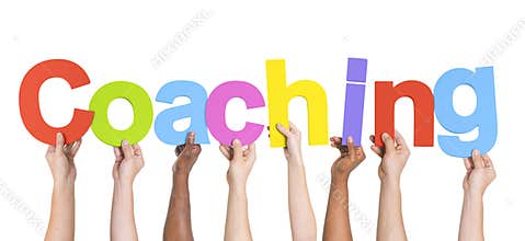 Diverse Hands Holding The Word Coaching