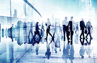 Abstract Image of Business People's Busy Life