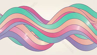 Horizontal Abstract Representation of Movement and Energy Colorful Waves of Lines on White Background Effectively Convey Forward