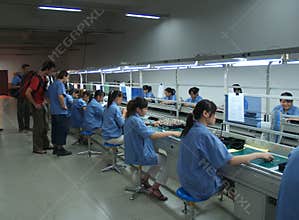 Chinese sweatshop interior