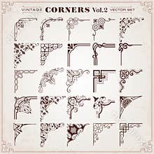 Vintage Design Elements Corners And Borders