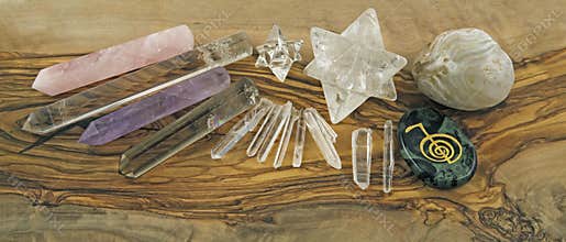 Selection of Crystal healer's tools