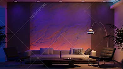 Luxury RGBW Smart Lighting Demonstration: Dramatic Color Change on Textured Stone Wall