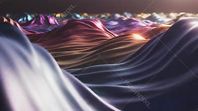 Purple Fabric Textures with Waves and Colorful Fabrics, Emboding Artistic Expression and Creative Possibility for Cooking Shows,