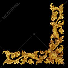 Ornament elements, vintage gold frame floral designs