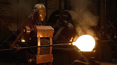 Bellows-Chested Glassblowing Automaton