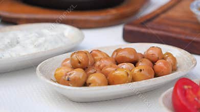 Savoring roasted chickpeas and fresh ingredients at a meal