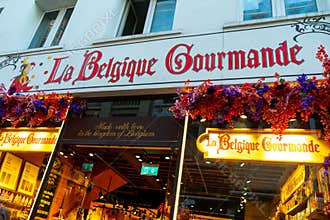 Brussels Belgium Store display La Belgique Gourmande Belgian Chocolate Confectionery sweets shop