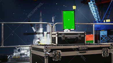 Vertical green screen for mechanical maintenance program on offshore platform