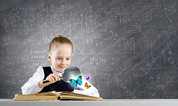 Schoolgirl at lesson