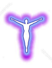 The Human Aura in Blue Purple Glow