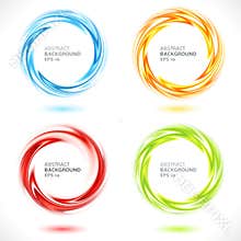 Set of abstract swirl circle bright background