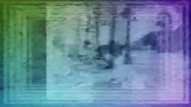 Abstract geometric forms moving across screen displaying color and texture