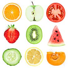 Fresh fruit and vegetable slices