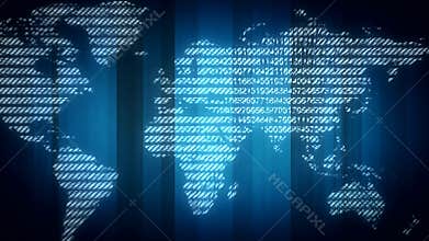Digital world map background