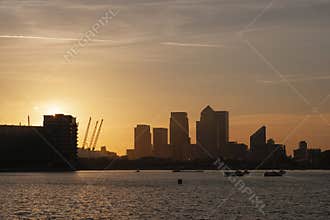 Canary Wharf London Sunset