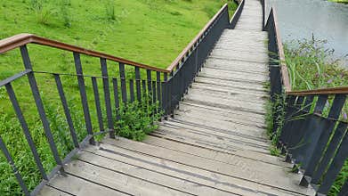 Wooden footbridge