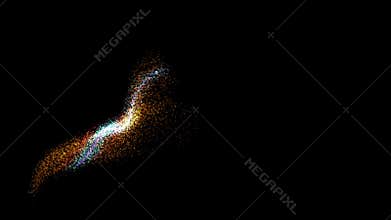 Dynamic Abstract Particle Trail Motion Graphic on Black Background
