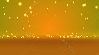 Particle Rain with orange mirror background