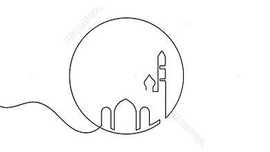 Animated islamic crescent moon minimal loop
