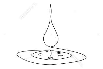 Fresh liquid droplet continuous one line drawing minimalist