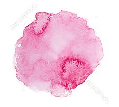 Abstract watercolor aquarelle hand drawn pink art