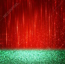 Background of red and green bokeh lights. christmas concept.