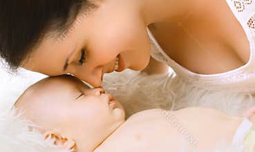 Mom and sleep baby