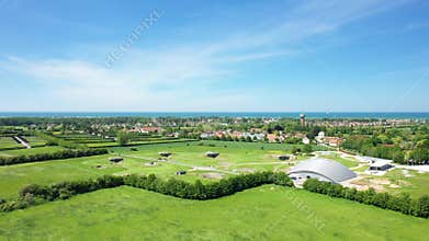 Aerial view of Batteries de Merville, Normandy