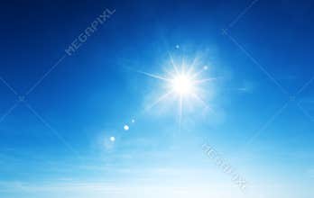 Blue sky and sun