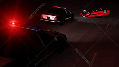 Police Cars at Scene of Accident