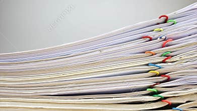 Stack of sales and receipt overload time lapse