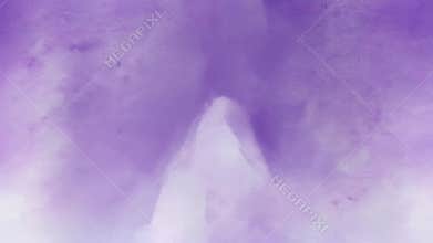 Soft purple watercolor wash creates an ethereal gradient, blending from light to dark with fluid, cloudy textures, suggesting