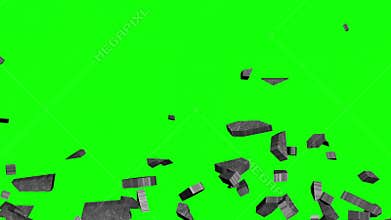 Breaking Through Concrete Wall with Fist (Chroma Key)