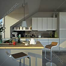 Sunny modern kitchen