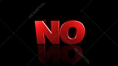 Falling 'NO' 3D Text from Sky