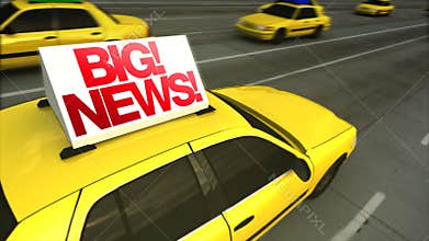 Big News! Taxi Advertising Message Board (Loop)