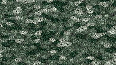 Abstract Pattern of Green and White Star-Shaped Elements