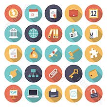 Flat design icons for business and finance
