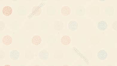 Nordic Hand-drawn Lined Circles Seamless Pattern Loop Animation. Motion Background.